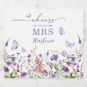 蝶の生涯ワイルドフラワーブライダルシャワー スパークリングワインラベル (シングルラベル)