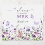 蝶の生涯ワイルドフラワーブライダルシャワー スパークリングワインラベル (シングルラベル)