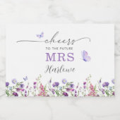 蝶の生涯ワイルドフラワーブライダルシャワー スパークリングワインラベル (シングルラベル)