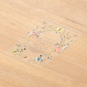 蝶の生涯ワイルドフラワー赤ちゃんシャワー アクリル招待状 (レイダウン)