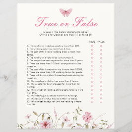 蝶の生涯真実または偽のブライダルゲーム