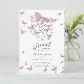 蝶の生涯金ゴールド紫ブライダルシャワー 招待状 (スタンド正面)