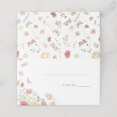 蝶の生涯 ピンクの花のブライダルシャワー プレイスカード (外部開封)