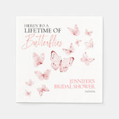 蝶の生涯 | ピンク赤面ブライダルシャワー スタンダードカクテルナプキン (正面)
