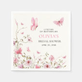 蝶の生涯 フローラル ブライダル シャワー スタンダードカクテルナプキン (正面)