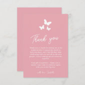 蝶の生涯 ブッシュピンクの結婚式前祝い サンキューカード (正面/裏面)