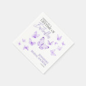 蝶の生涯 | ラベンダーブライダルシャワー スタンダードカクテルナプキン (角)