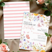 蝶の生涯 ワイルドフラワーの花束 ブライダルシャワー 招待状