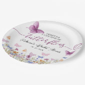 蝶の生涯 ワイルドフラワー ブライダルシャワー ペーパープレート (アングル)