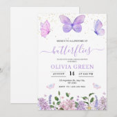 蝶の生涯 春のブライダルシャワー 招待状 (正面/裏面)