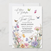 蝶の生涯QRコードブライダルシャワー 招待状 (正面)