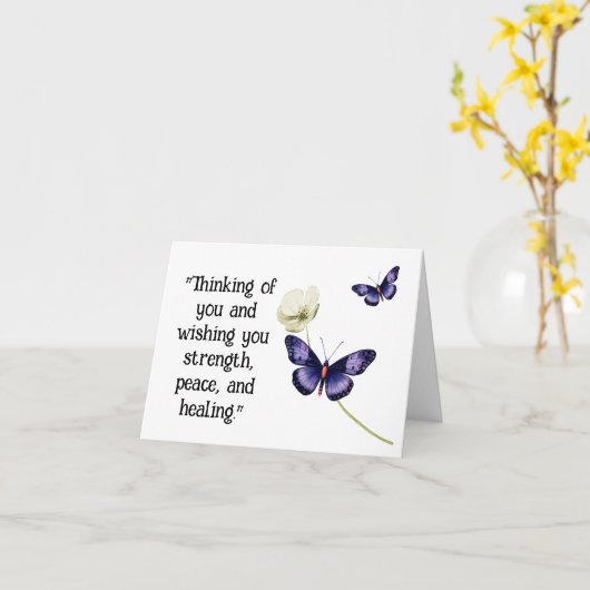 蝶の癒し カード (黄色い花)