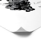 蝶の皮膚がんリボン ポスター (角)