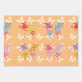 蝶の着物ミックス模様 ラッピングペーパーシート (正面3)