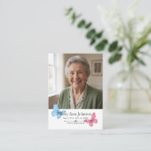 蝶の祈りの追悼カード 写真入りメモリアルグッズ 名刺 (スタンド正面)