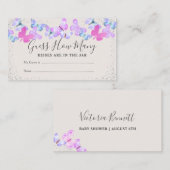 蝶の空は何赤ちゃんのシャワーゲームを推測 エンクロージャーカード (正面/裏面)