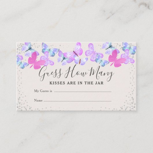 蝶の空は何赤ちゃんのシャワーゲームを推測 エンクロージャーカード (正面)