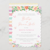 蝶の第1の誕生日バプテスマ女スペインのの子， 招待状 (正面/裏面)