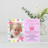 蝶の第1または第2の誕生日パーティの招待状 招待状 (スタンド正面)