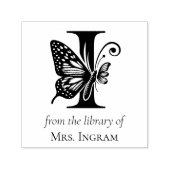 蝶の紋章　バタフライ　モノグラム　レター　Ｉ　図書館より セルフインキングスタンプ (デザイン)