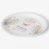 蝶の素朴野生の花のフローラ赤ちゃんシャワー ペーパープレート (アングル)