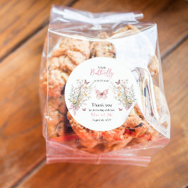 蝶の素朴野生の花のフローラ赤ちゃんシャワー ラウンドシール