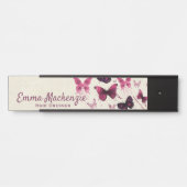 蝶の紫のオフィスのドアの看板 サインプレート (正面)