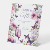 蝶の紫のブライダルシャワーギフト 台座サイン (正面)