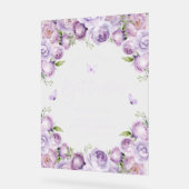 蝶の紫の結婚前お披露目歓迎サイン アクリルサイン (傾斜)