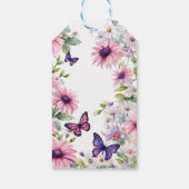 蝶の紫の結婚式前お祝いのギフト ギフトタグ (裏面)