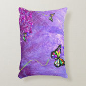 蝶の紫カラフル枕 アクセントクッション (正面(垂直))