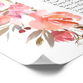 蝶の結婚サンゴのフローラシーティングチャート ポスター (角)