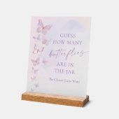 蝶の結婚前お披露目ゲーム いくつ蝶がいるかな アクリルサイン (傾斜)