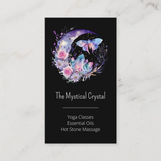 蝶の結晶三日月花パープル 名刺 (正面)