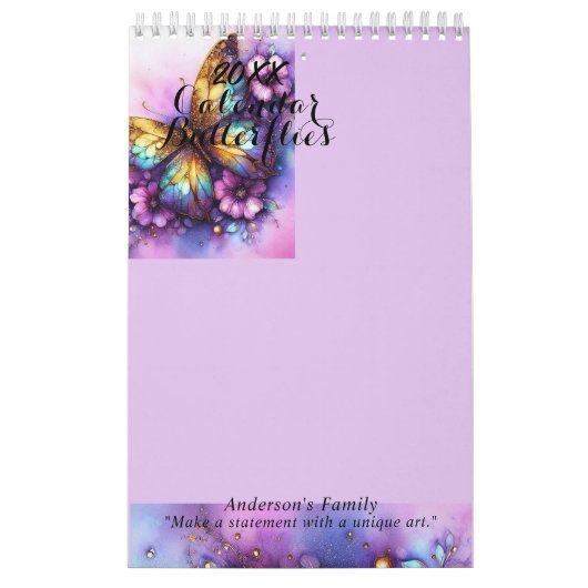 蝶の絵画カレンダー カレンダー (カバー)