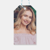 蝶の緑の葬儀シードパケットの写真 ギフトタグ (裏面)