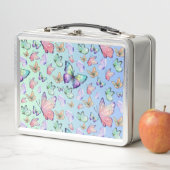 蝶の線形グラデーション背景パターン メタルランチボックス (インサイチュ)