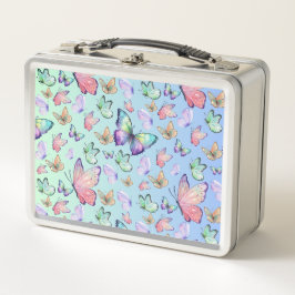 蝶の線形グラデーション背景パターン メタルランチボックス