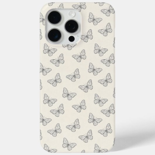 蝶の線画パターン Case-Mate iPhoneケース (裏面)
