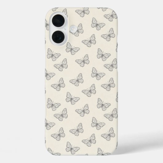 蝶の線画パターン Case-Mate iPhoneケース (裏面)