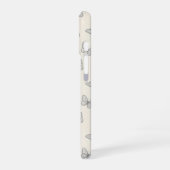 蝶の線画パターン iPhone 16ケース (左側面)