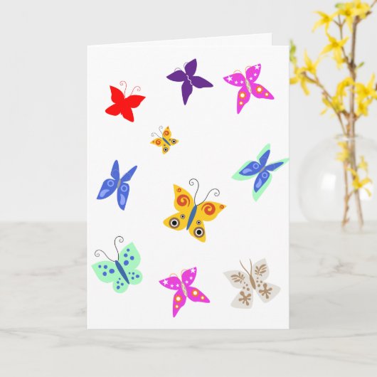 蝶の編集可能カード カード (黄色い花)