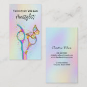 蝶の美容師のシザーズロゴ 名刺 (正面/裏面)