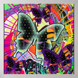 蝶の群れの壁 ポスター