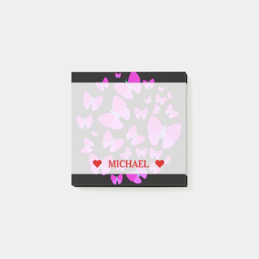 蝶の群れ芸術的と名前をカスタムする ポストイット (正面)