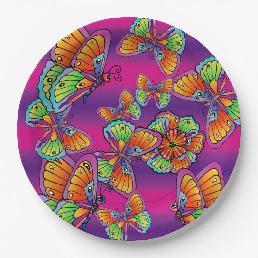 蝶の群れ ペーパープレート (正面)