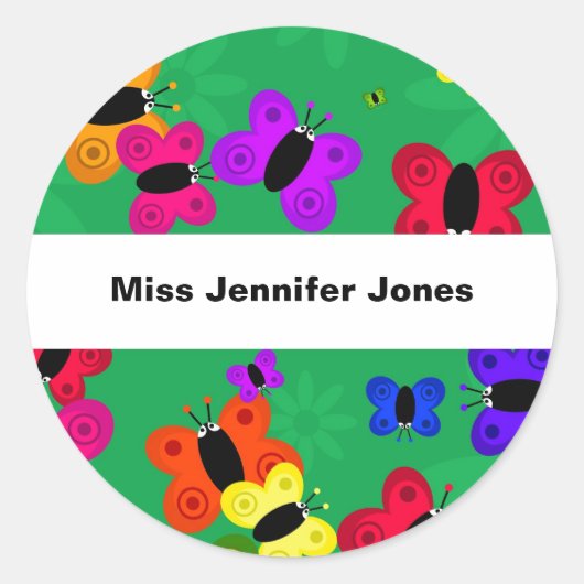 蝶の群れ ラウンドシール (正面)