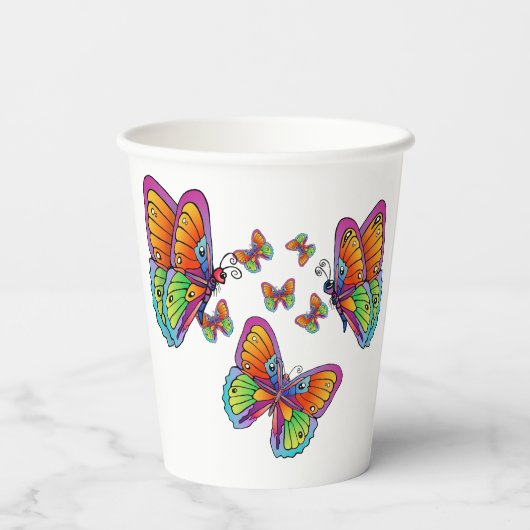 蝶の群れ 紙コップ (裏面)