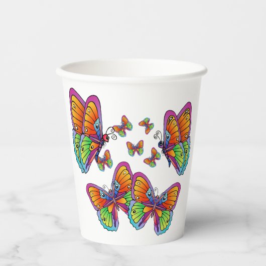 蝶の群れ 紙コップ (正面)