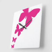 蝶の羽ばたき スクエア壁時計 (傾斜)